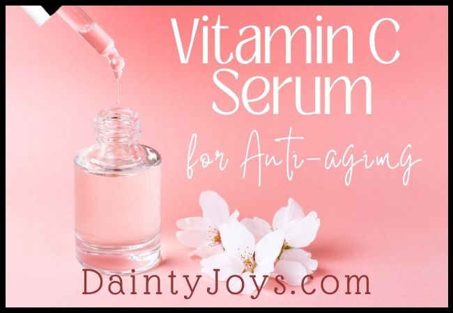 Floral Vitamin C Serum Bottle Anti-Aging