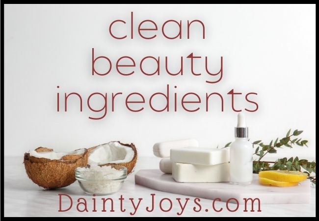 Clean beauty ingredients coconut lemon herb